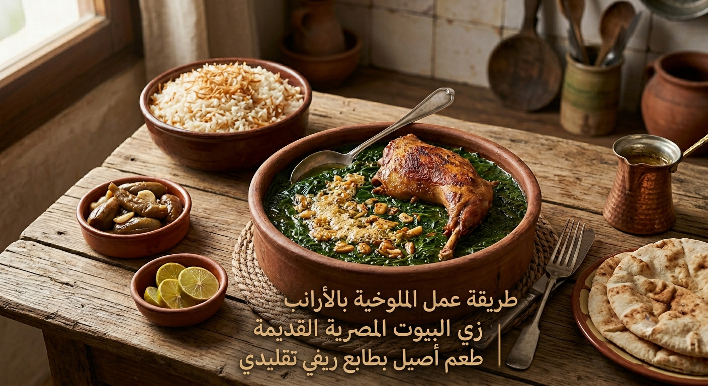 طريقة عمل الملوخية بالأرانب زي البيوت المصرية القديمة | طعم أصيل بطابع ريفي تقليدي