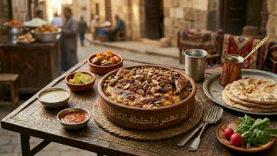 مكونات الأرز المعمر بالخلطة الكاملة