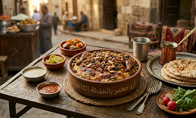 مكونات الأرز المعمر بالخلطة الكاملة