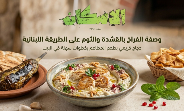 وصفة الفراخ بالقشدة والثوم على الطريقة اللبنانية | دجاج كريمي بطعم المطاعم بخطوات سهلة في البيت