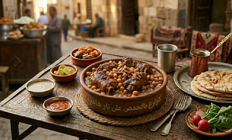 كوارع بالحمص على نار هادية | وصفة شعبية بطعم غني وأصيل